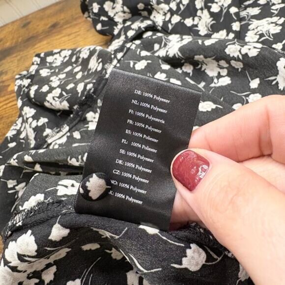 Disturbia UK 10 US 6 Shirt Dress Demeter Dark Floral Print V-Neck Midi Length - Picture 6 of 13